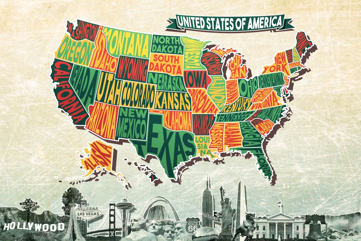 Stickers USA Map