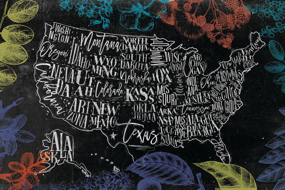 White Chalk States USA Map