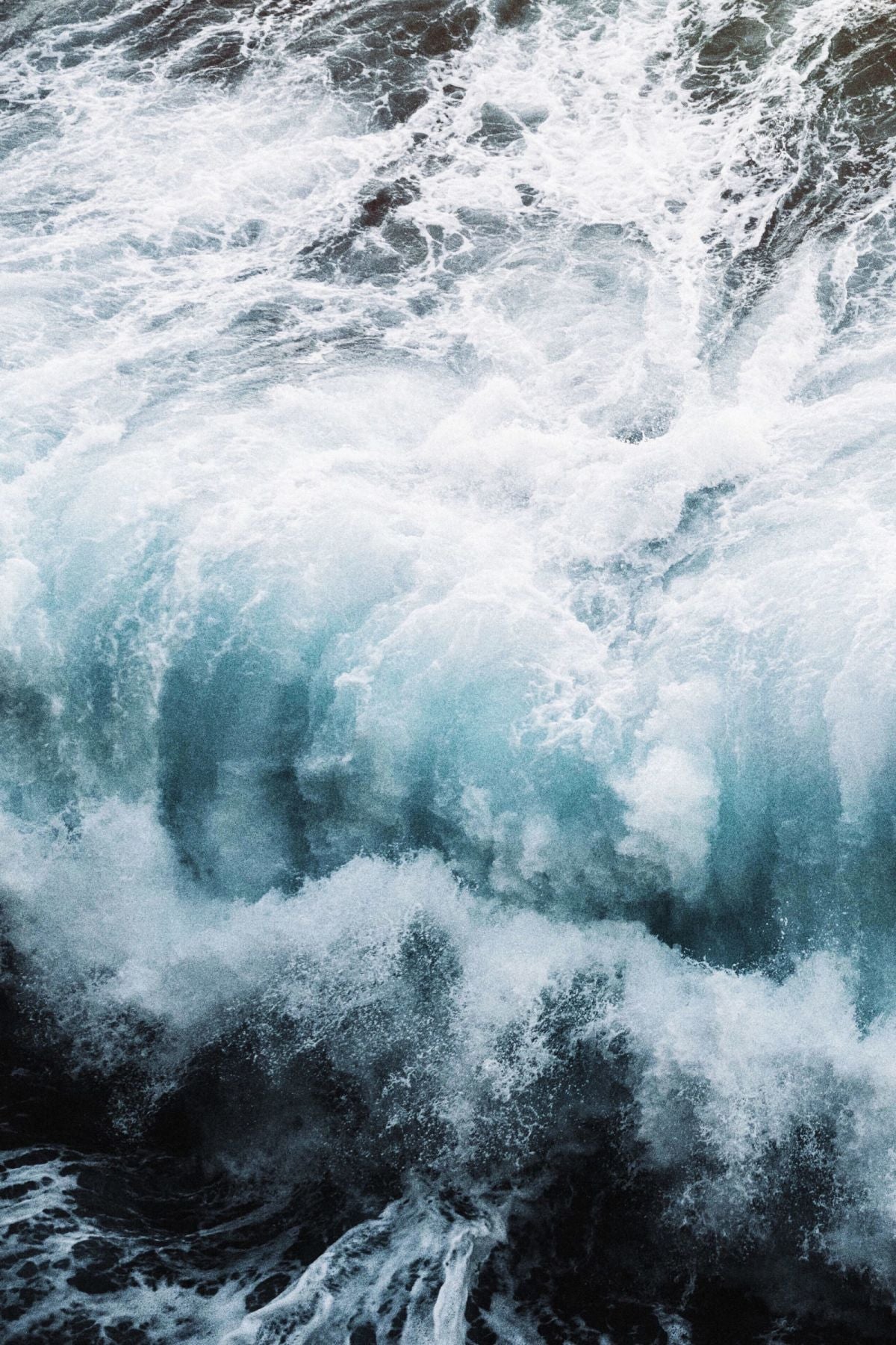 Ocean Wave Crashing And Churning