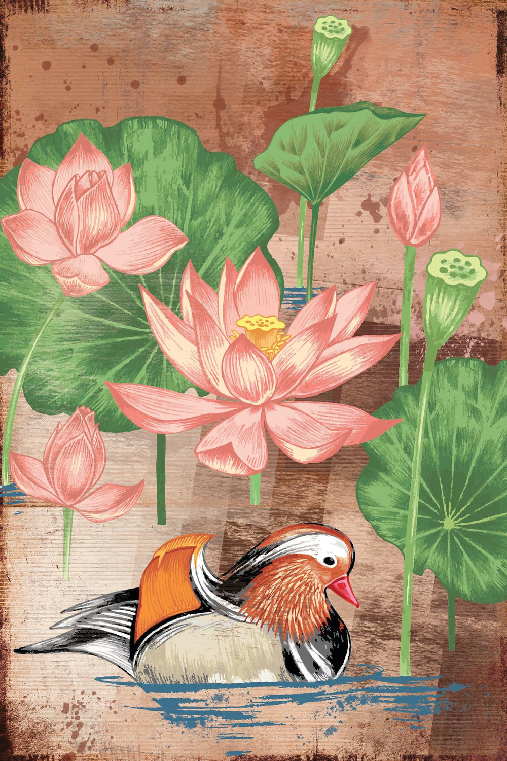 Duck In A Lotus Pond