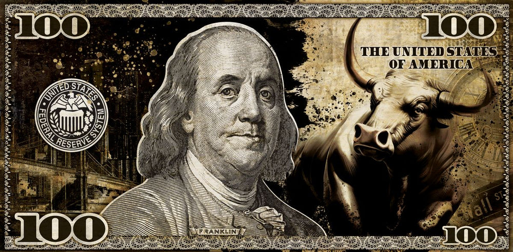Benjamin And Bull Dollar Bill
