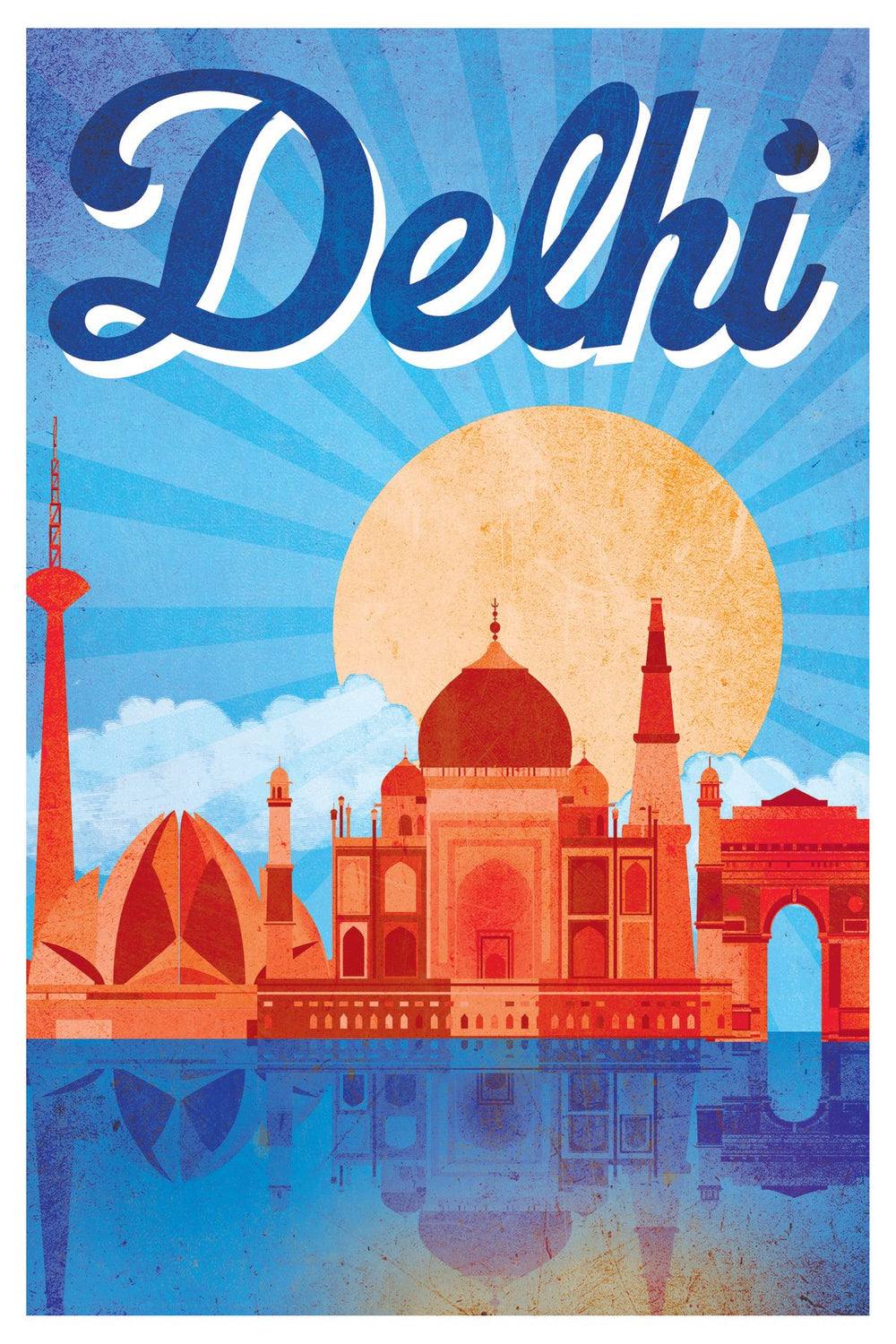 Delhi Tourism Vintage Poster
