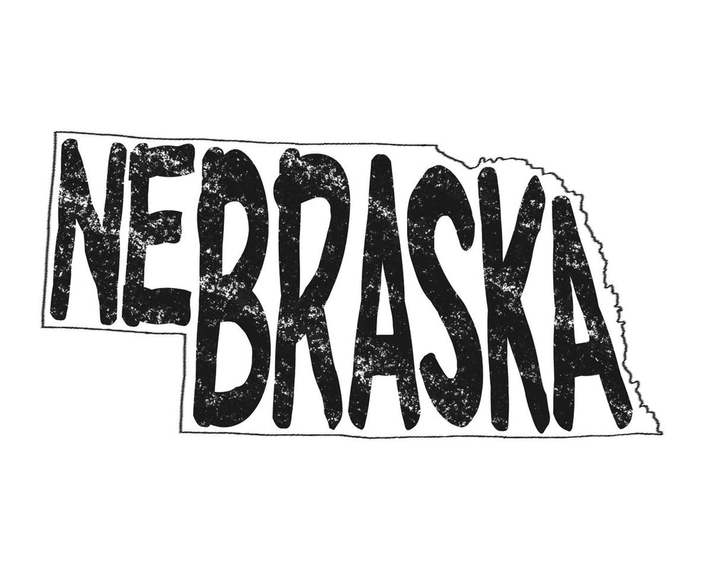 Nebraska Minimalist State Map