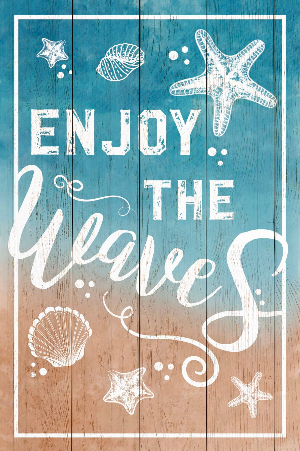 Enjoy The Waves Typography Sign