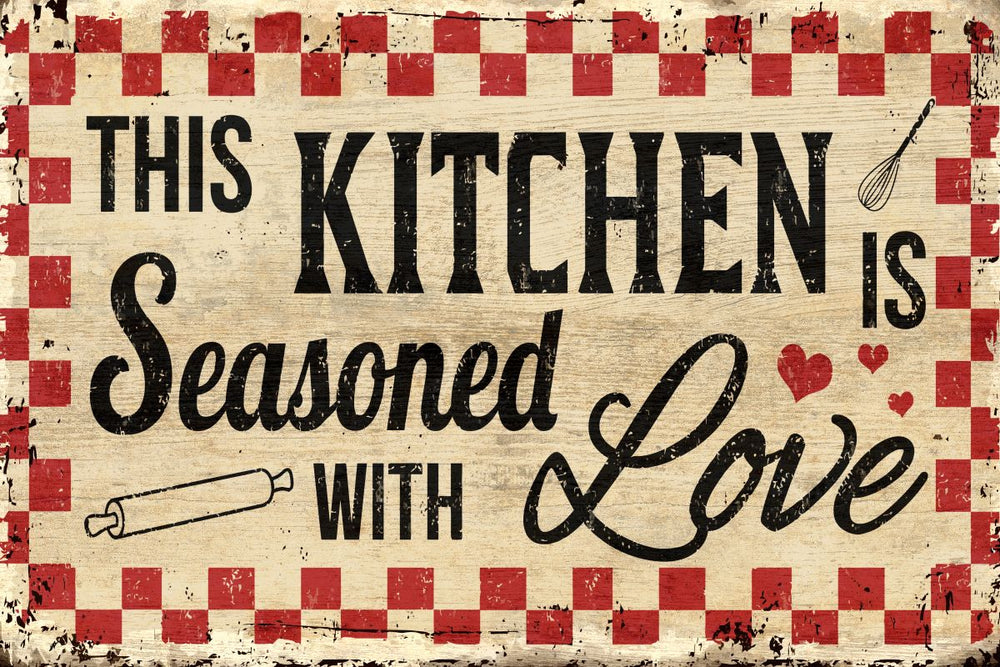 Kitchen Love Sign On Wood