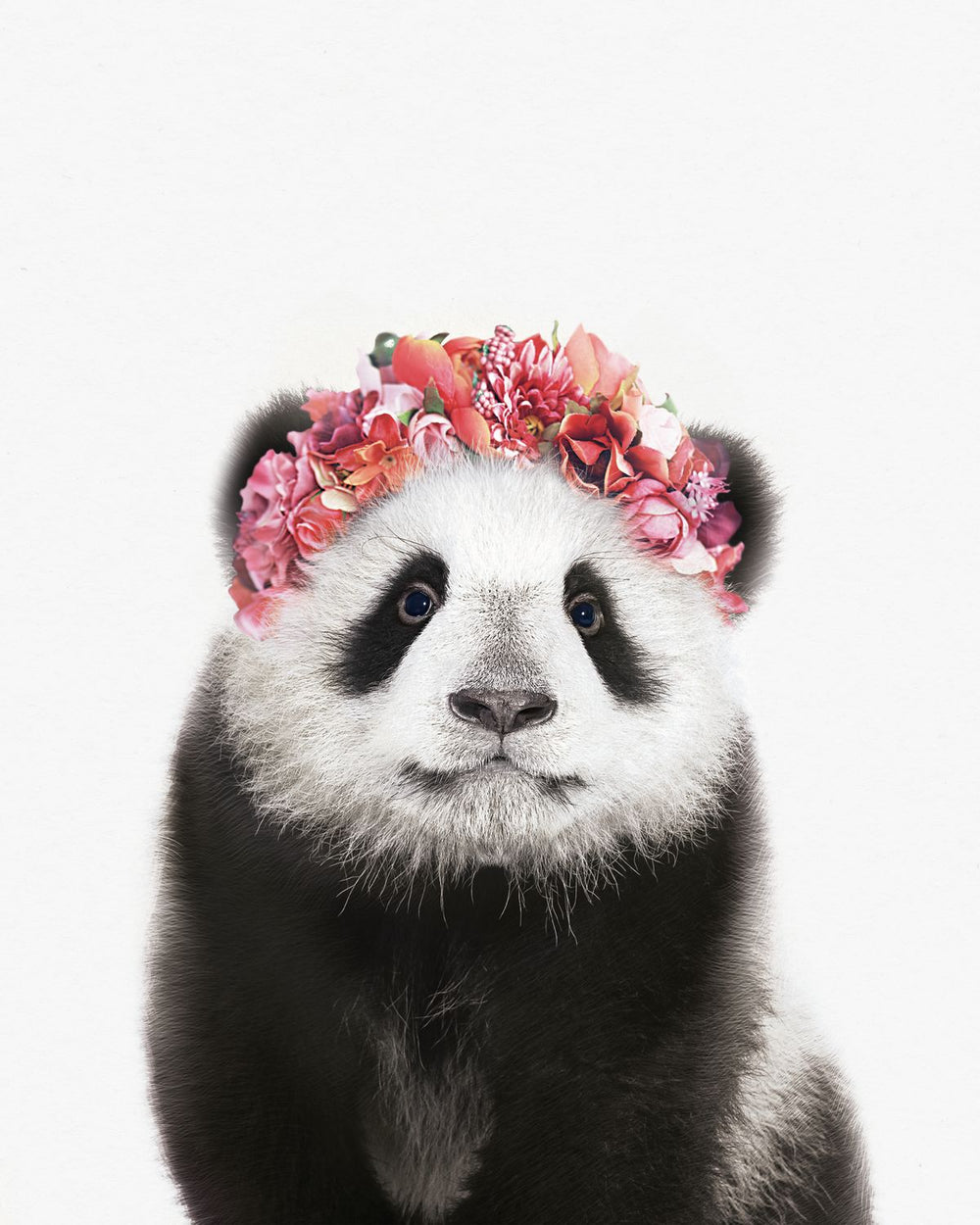Pink Flower Crown Panda