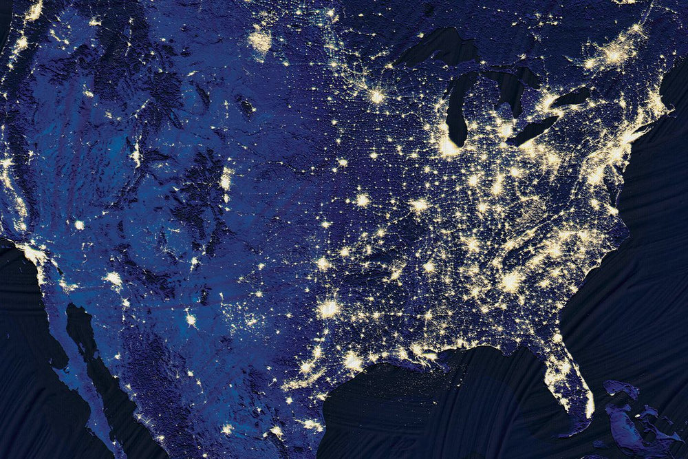 Night Lights USA Map