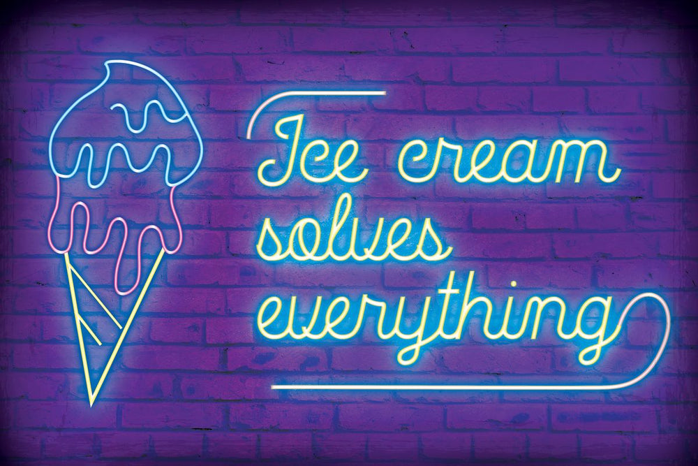 Ice Cream Solves Everything Neon