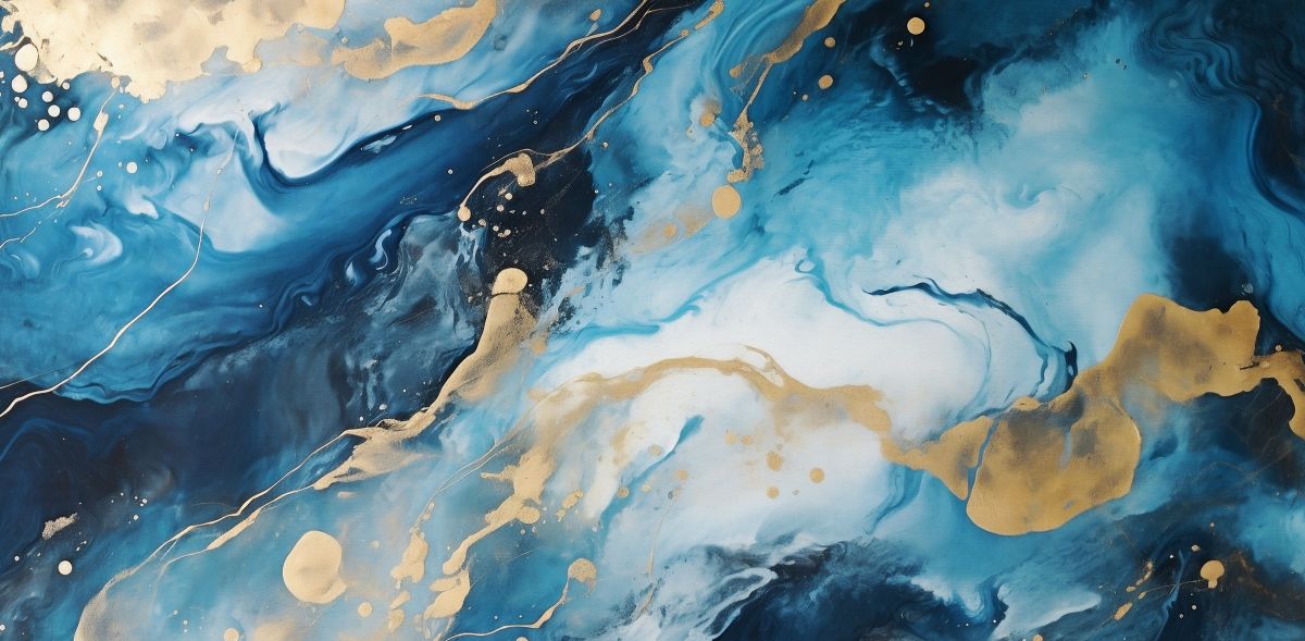 Luxe Blue Marble Triptych