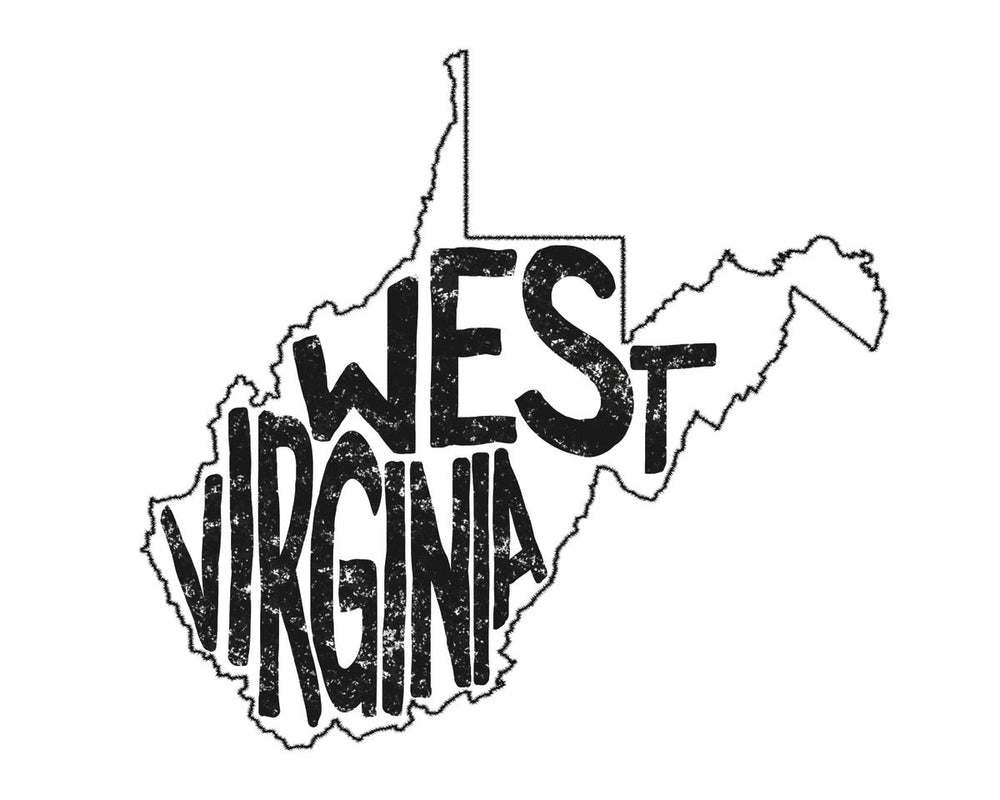 West Virginia Minimalist State Map