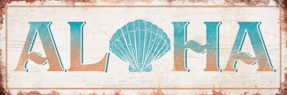 Aloha Shell Typography Sign