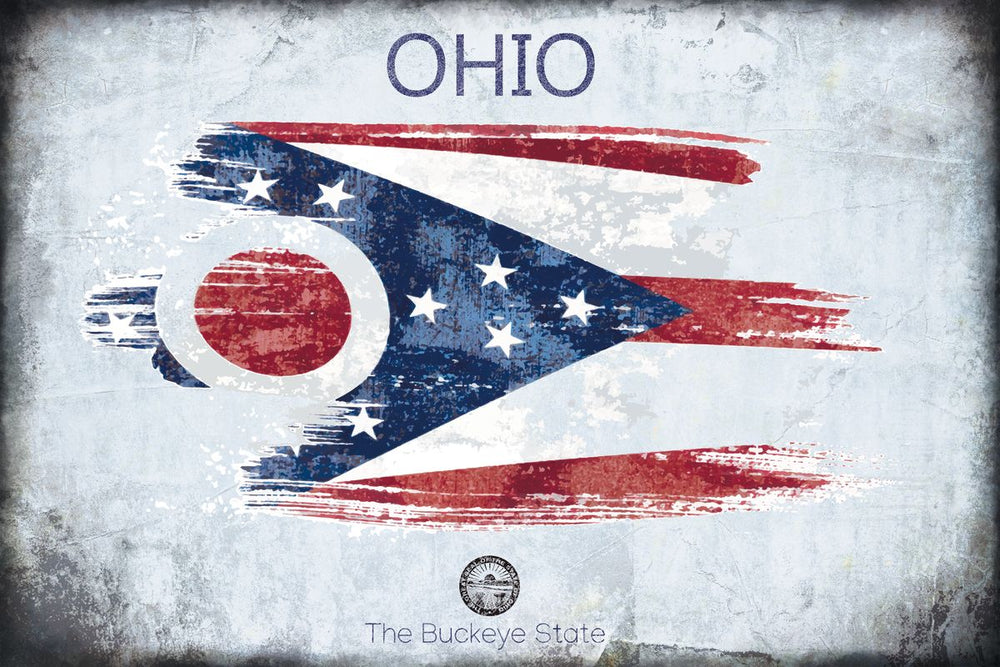 Ohio Flag Grunge