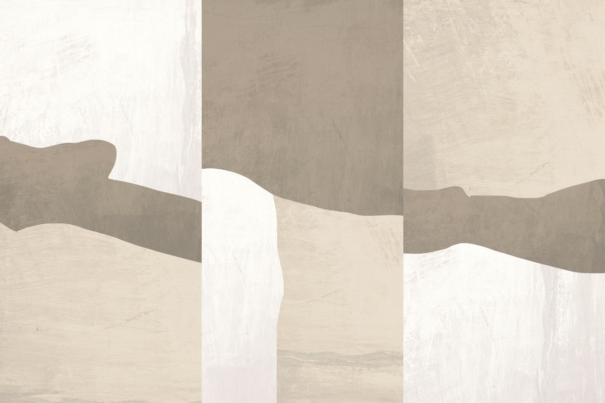 Beige Colors Abstract Triptych