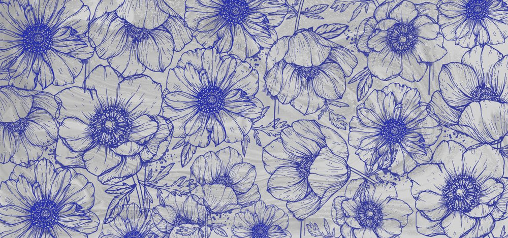 Blue Ink Flowers