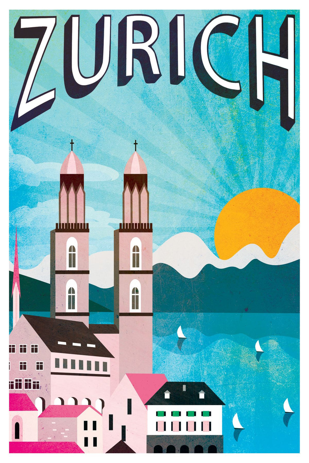 Zurich Tourism Vintage Poster