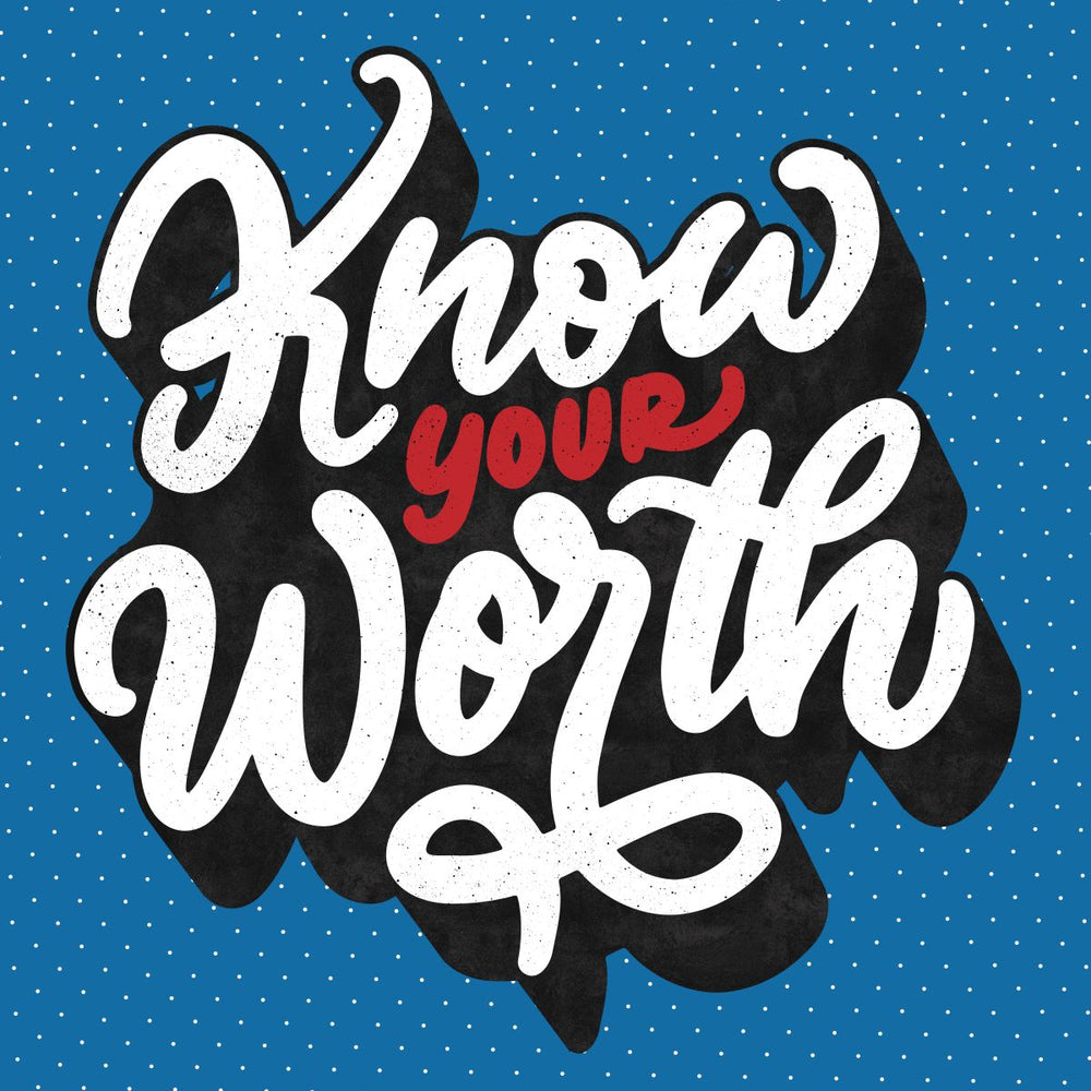Know Your Worth Retro Positive Typography