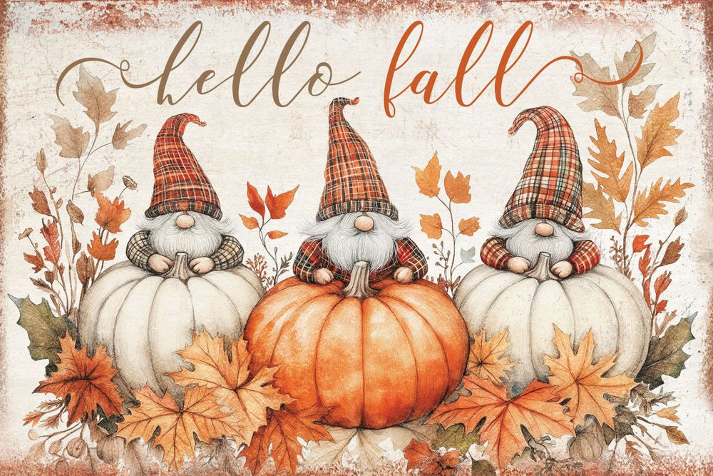 Hello Fall With Gnomes Sign