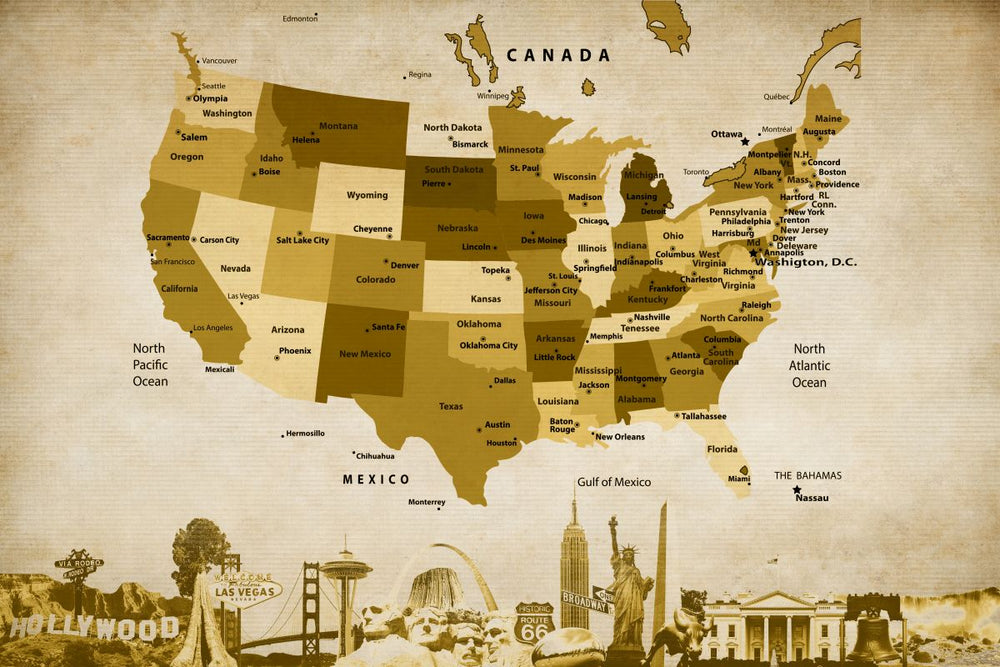Bronze USA Map