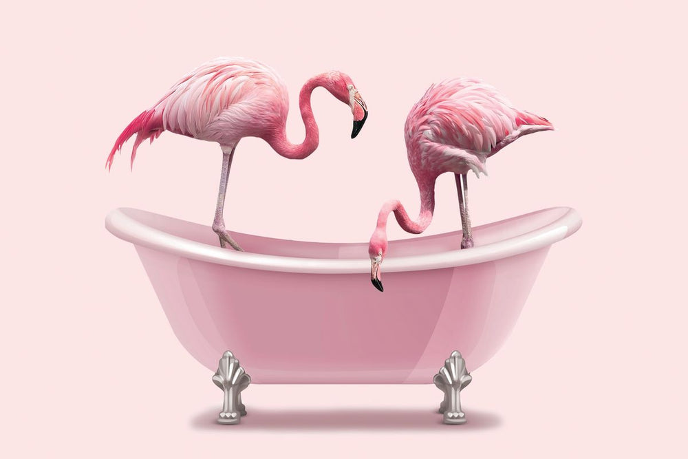 Bathtub Animal Pink Flamingos