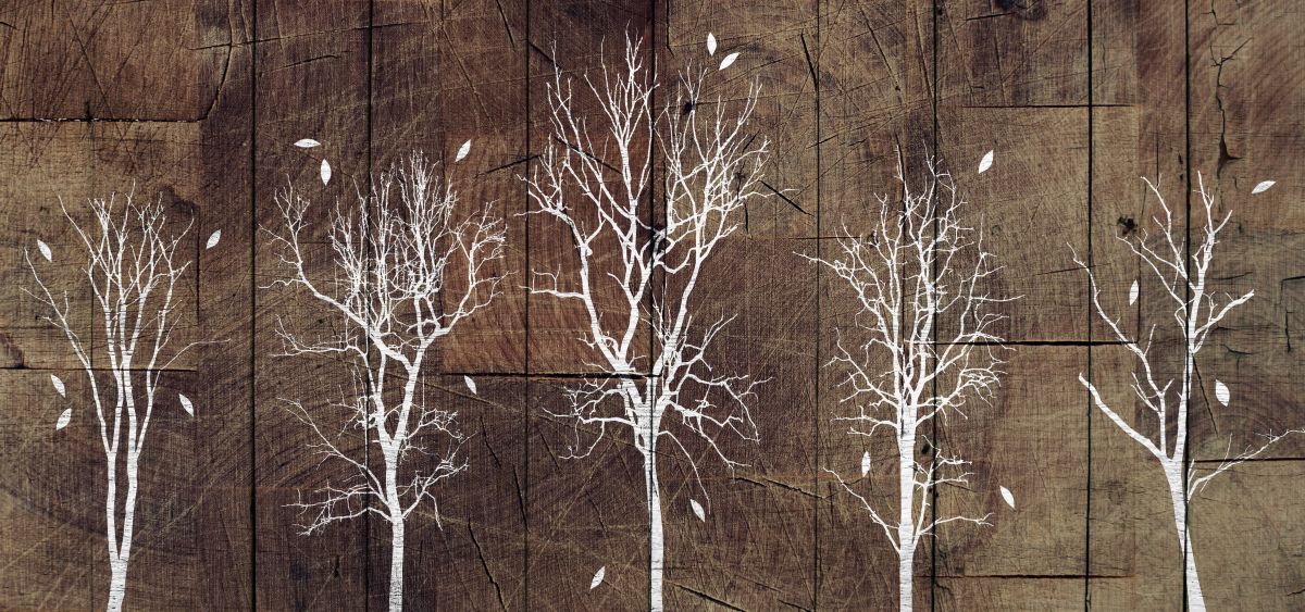 Winter Trees On Wood