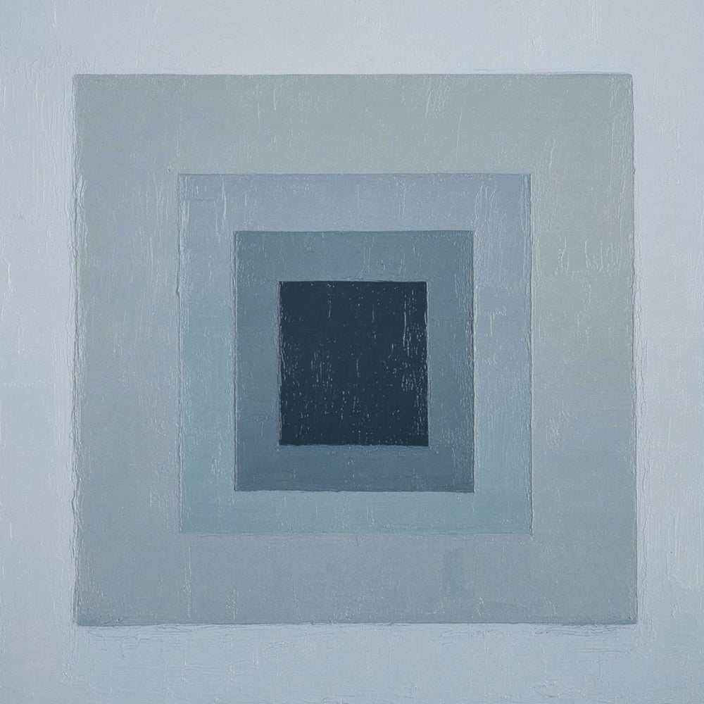 Teal and Navy Geometric Square Art Print