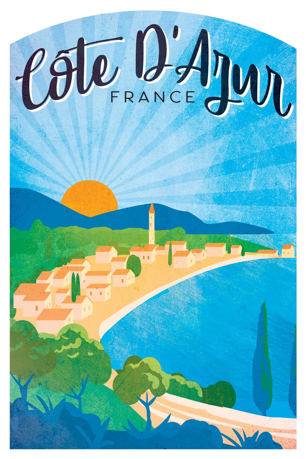 Cote D'Azur French Riviera Vintage Poster