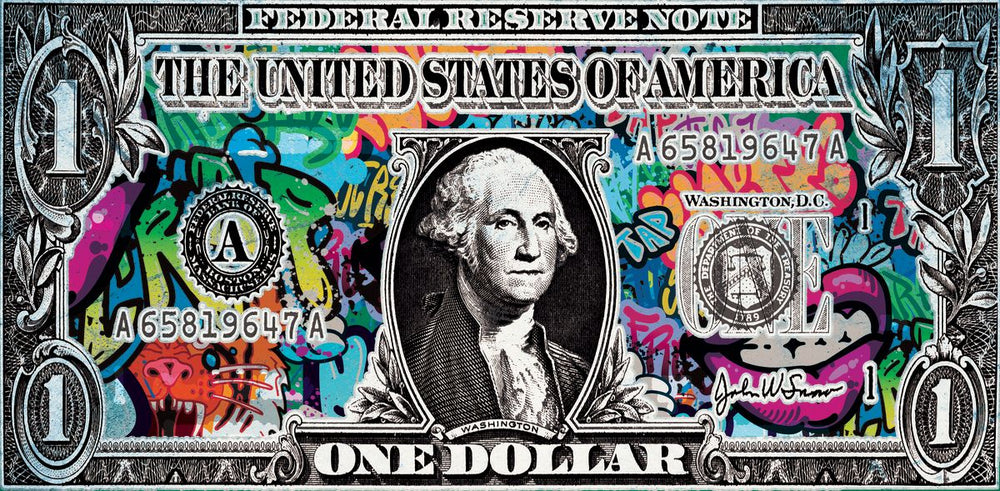 Graffiti Washington Dollar Bill