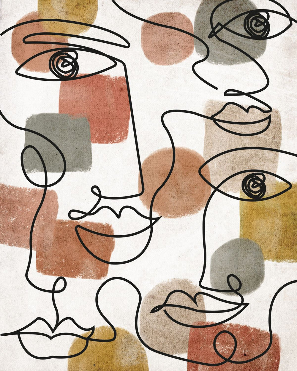 Earthy Abstract Crowd Faces