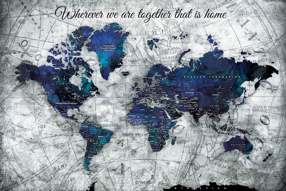 Wherever We Are I Push Pin World Map