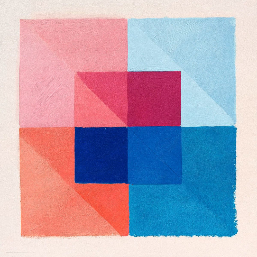 Geometric Split Square Abstract Painting