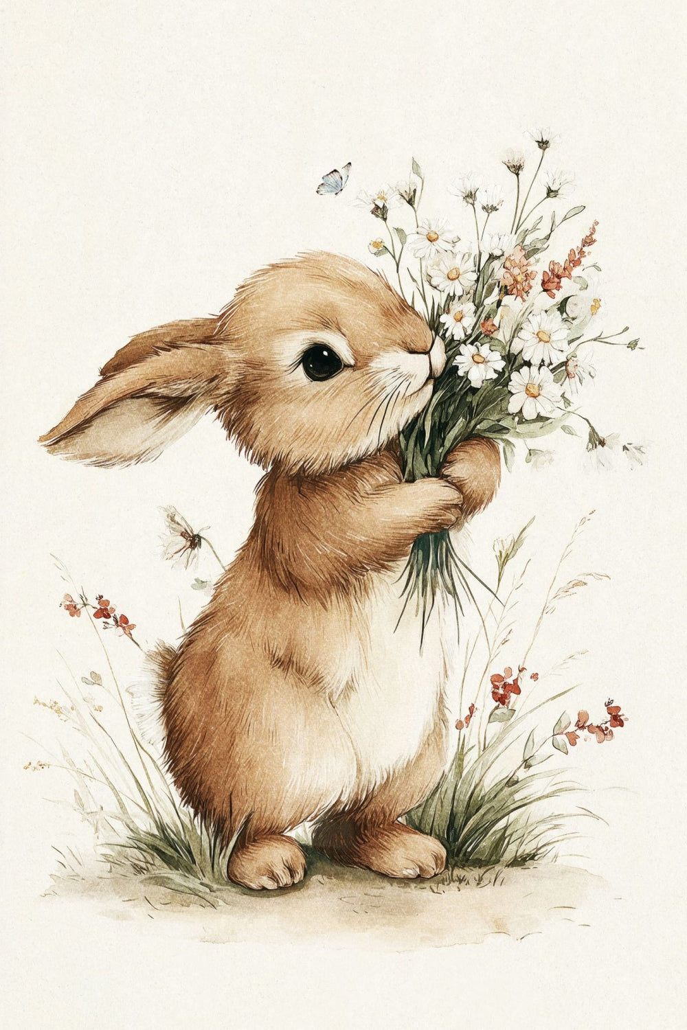 Rabbit With Wildflowers
