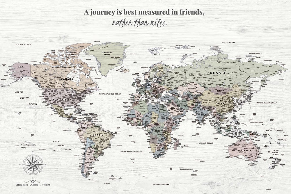 Journey With Friends Push Pin World Map