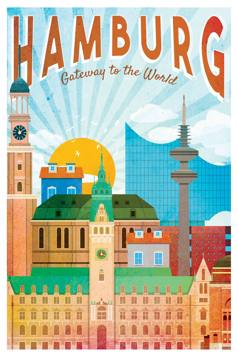 Hamburg Tourism Vintage Poster