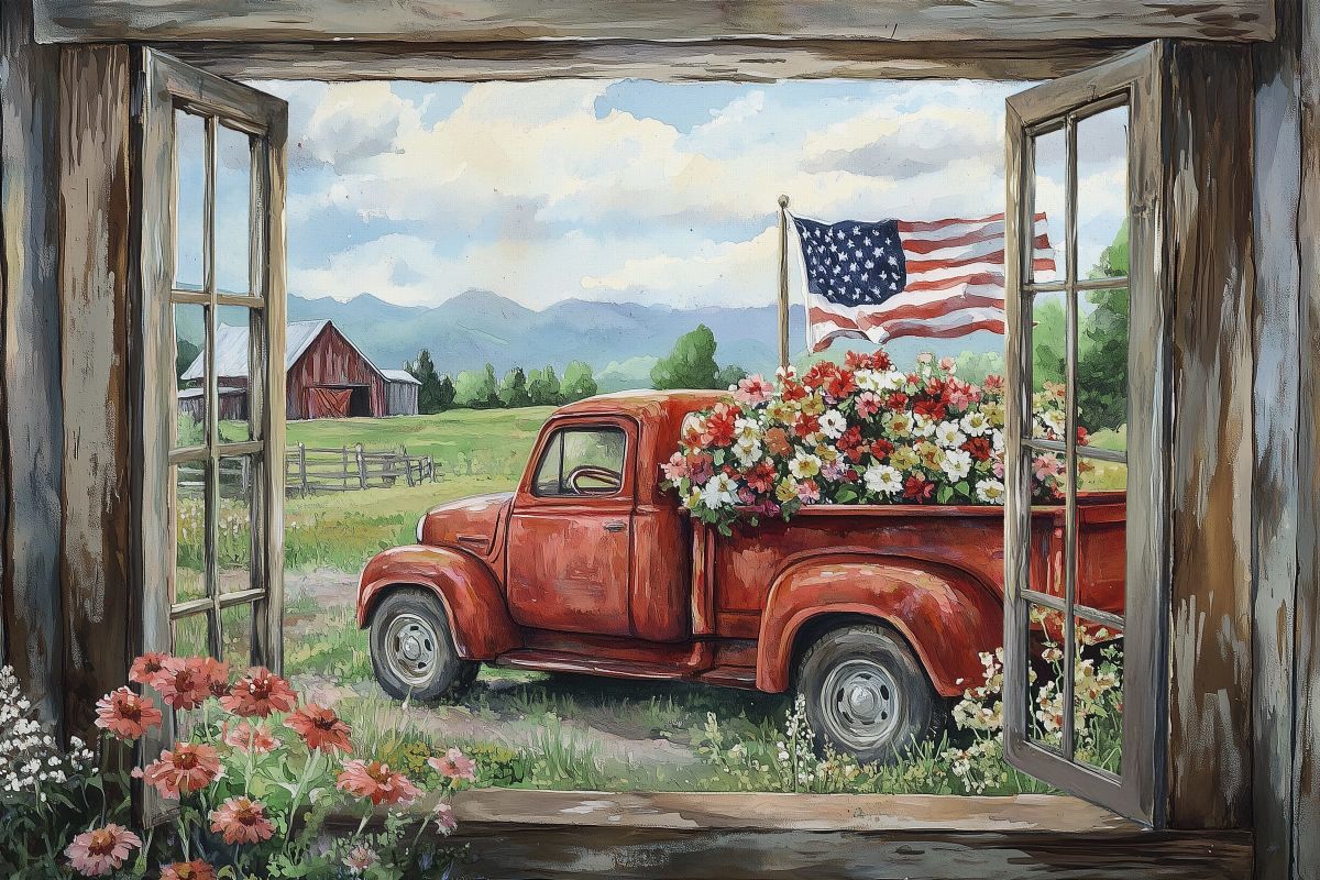 Rustic Truck With Flowers III
