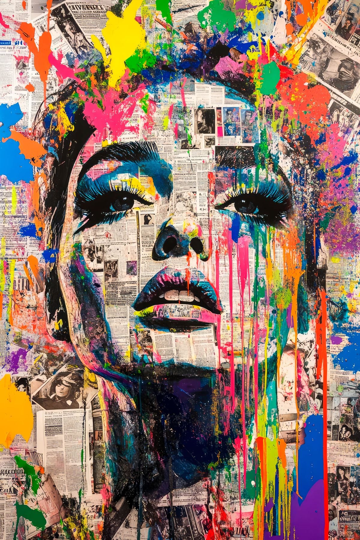 Audrey Hepburn Newsprint Color