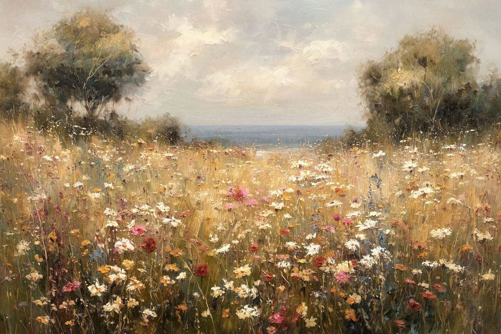 Summer Wildflower Meadow by the Sea