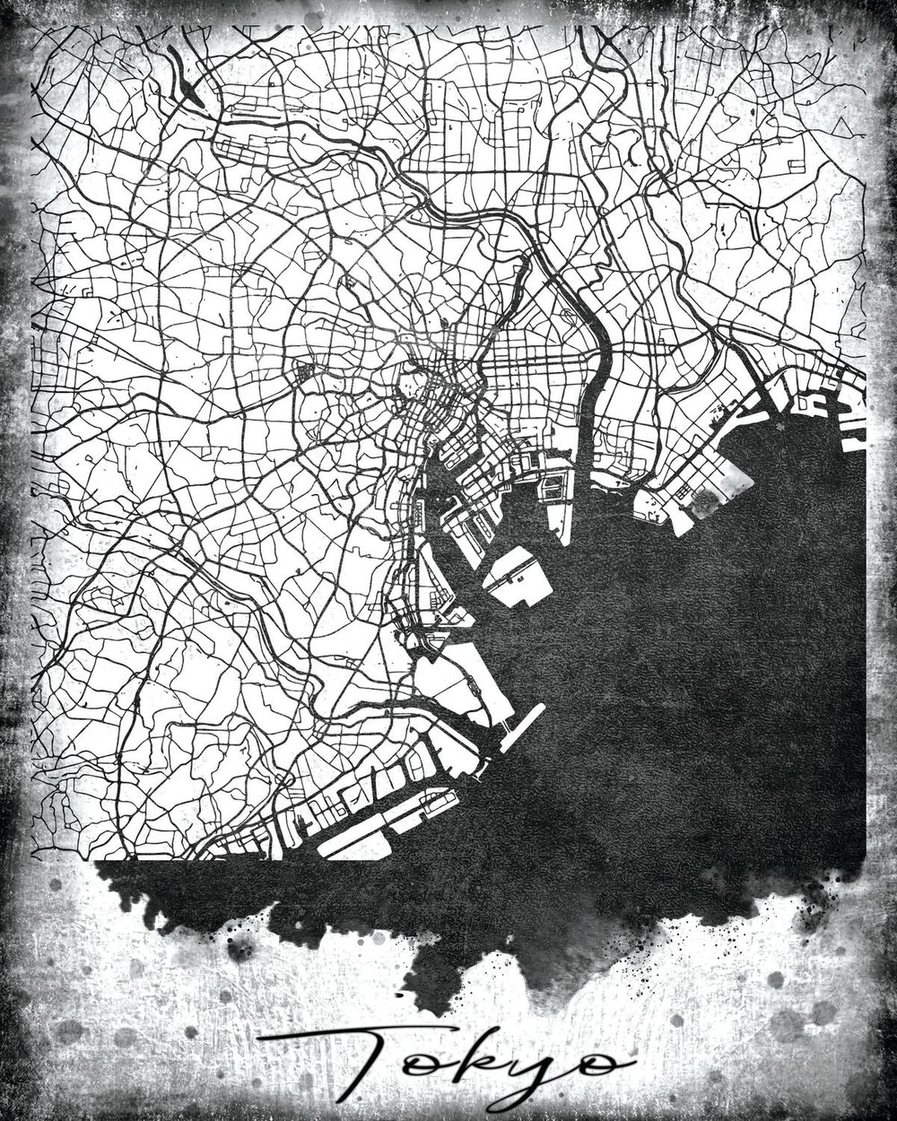 City Map Of Tokyo Grunge
