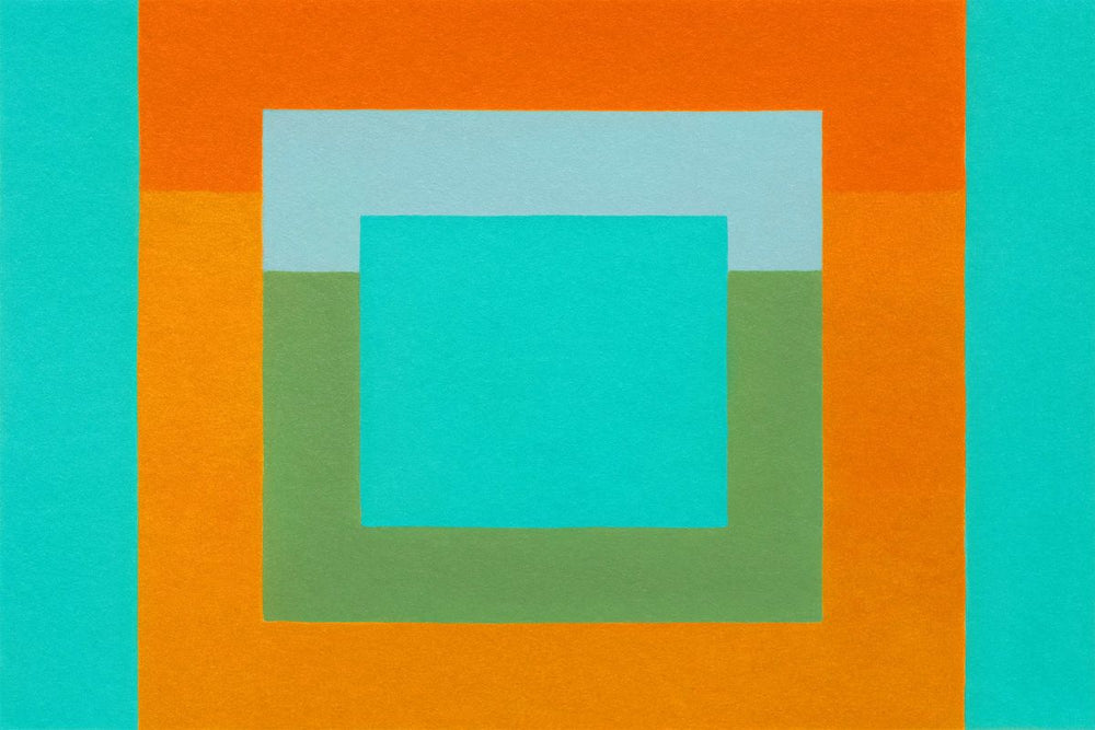 Minimalist Orange and Teal Geometric Squares