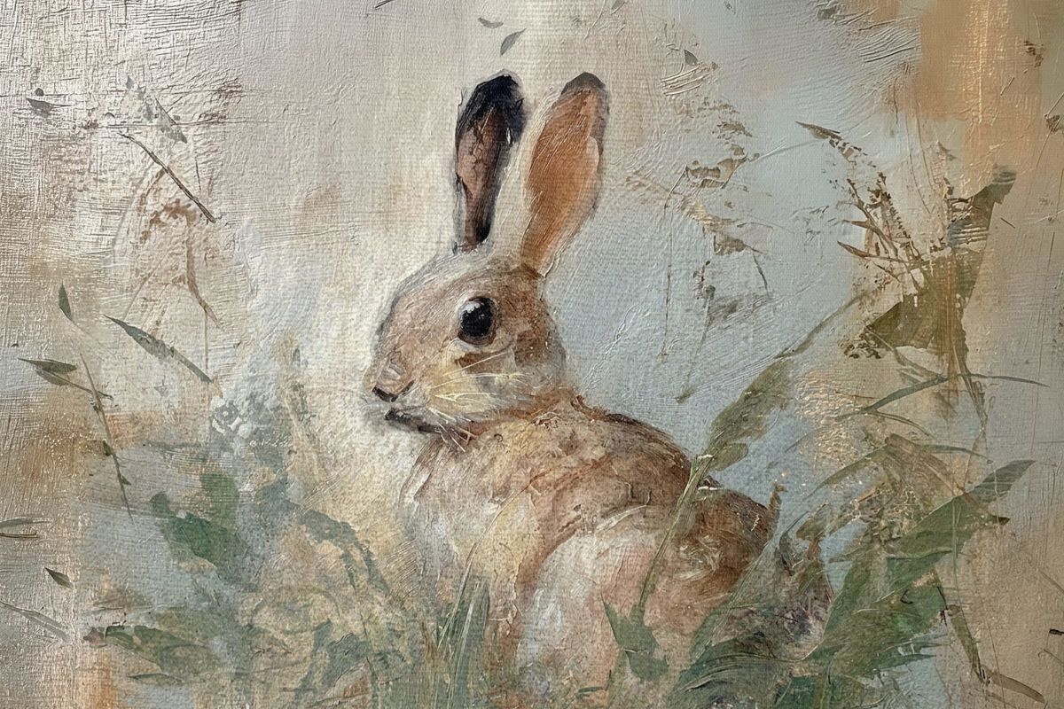 Soft Rabbit in Foliage