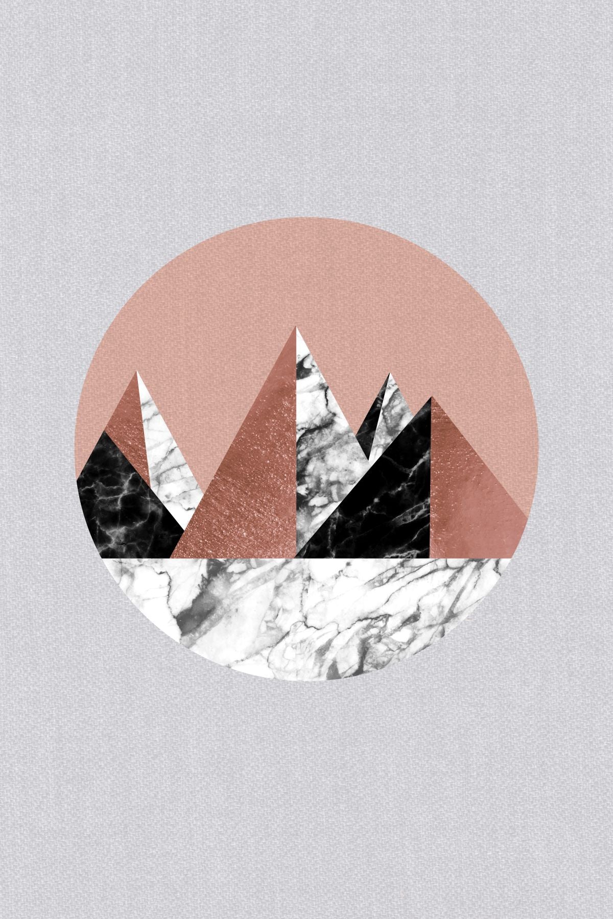 Pink Geometric Mountain Scenery