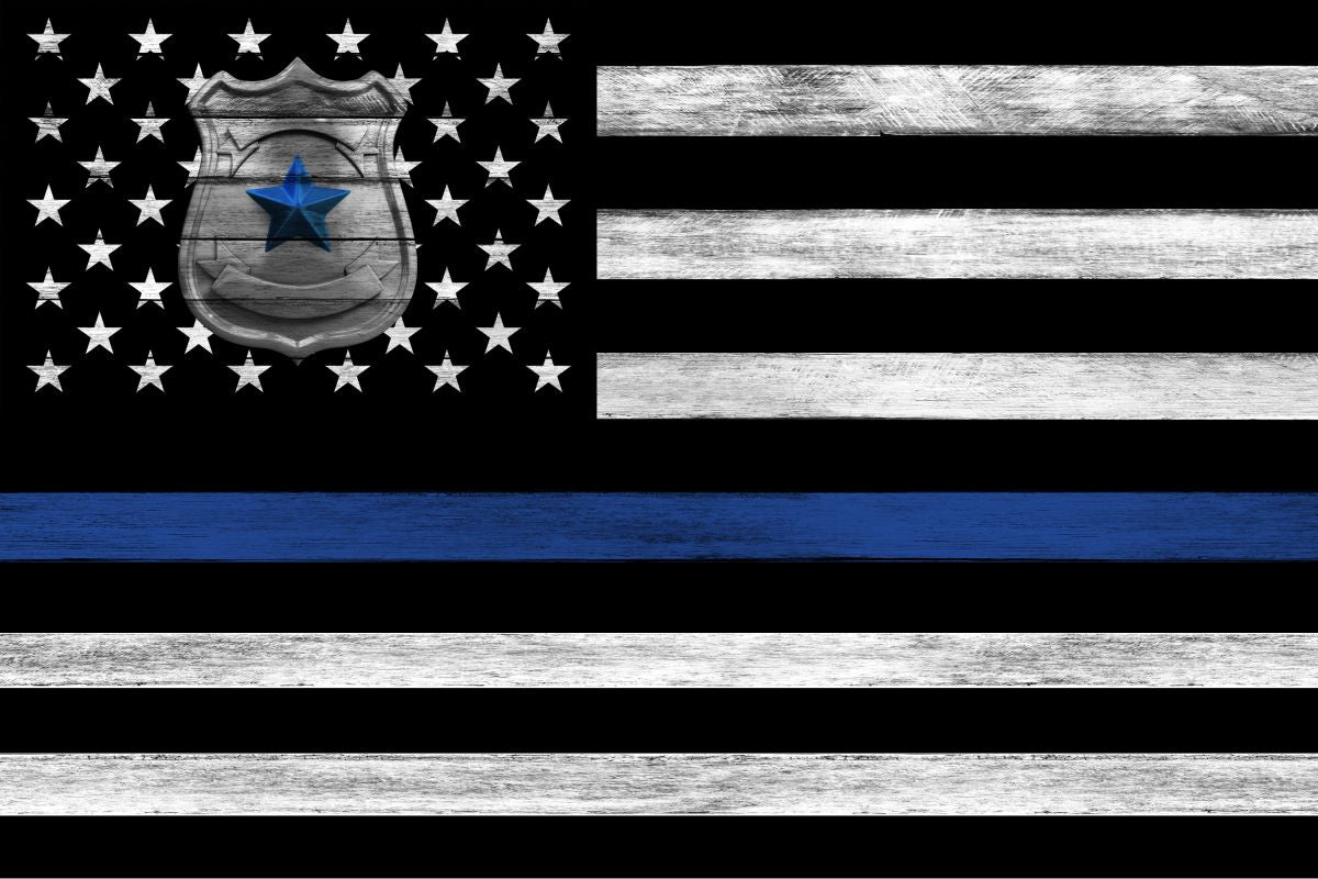 Police Blue Line USA Flag