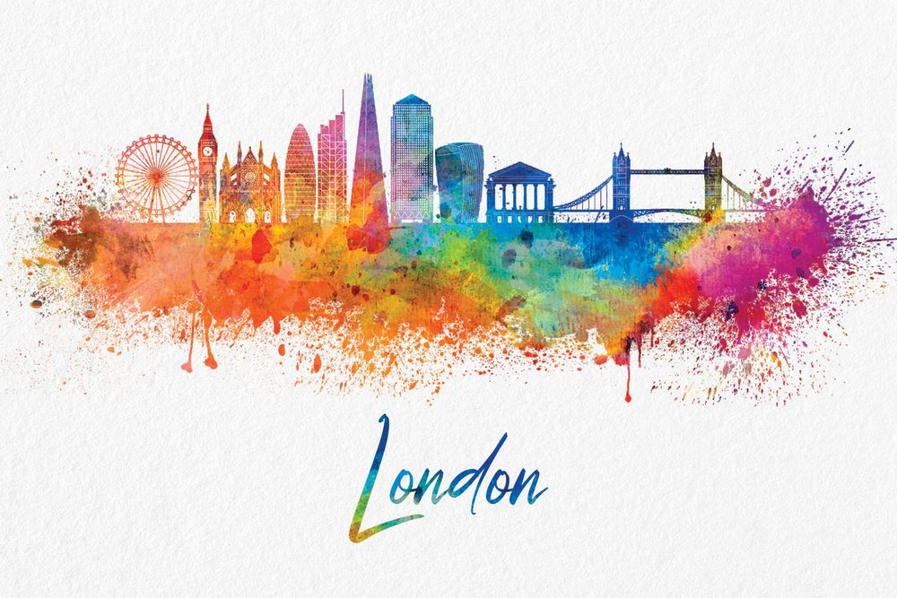 London Skyline Paint Splash