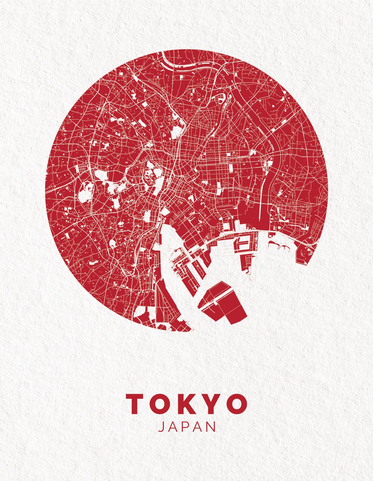 Tokyo City Map Red