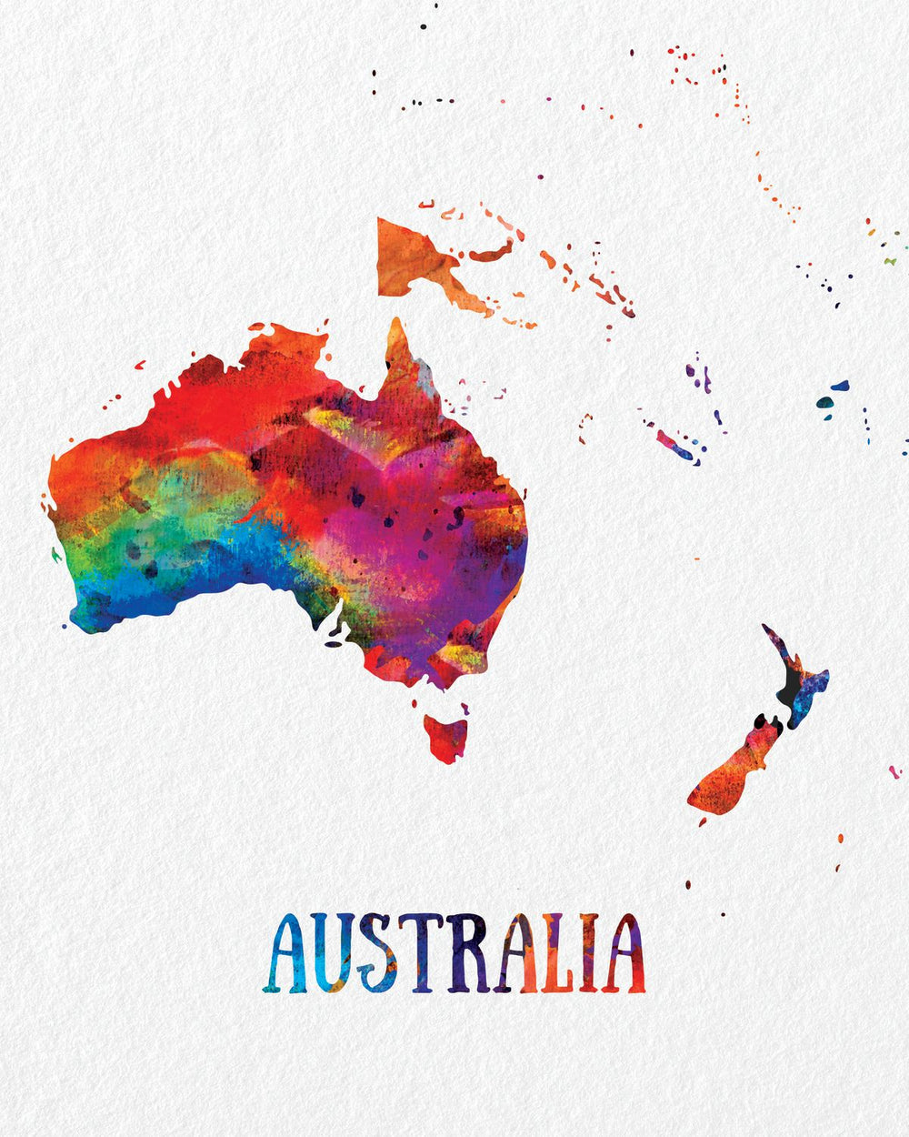 Rainbow Australia Continent Map