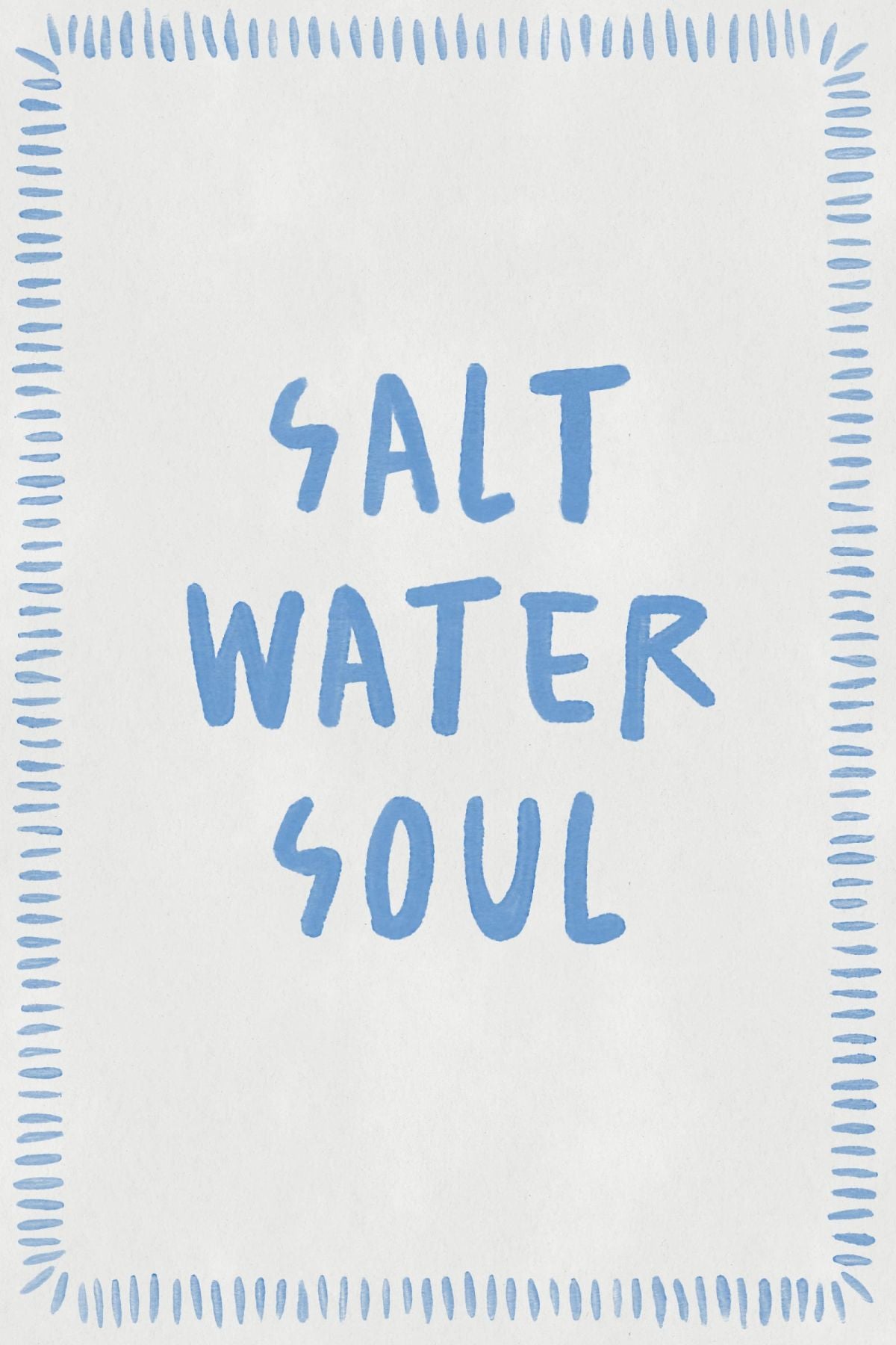 Salt Water Soul Typography Sign Wall Art