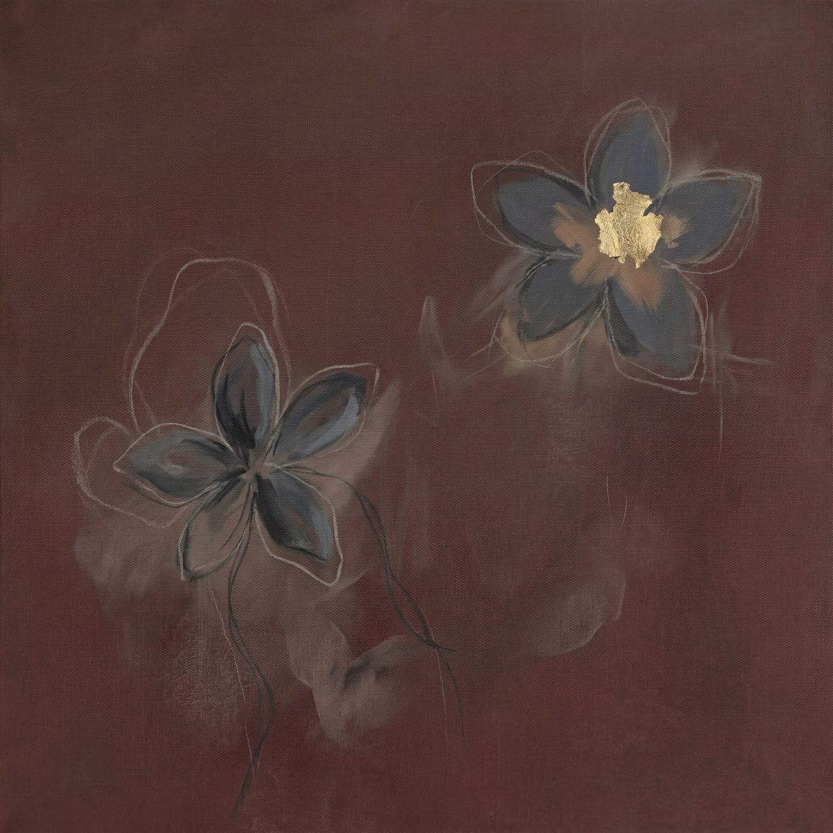 Moody Floral Duo with Gold Accent