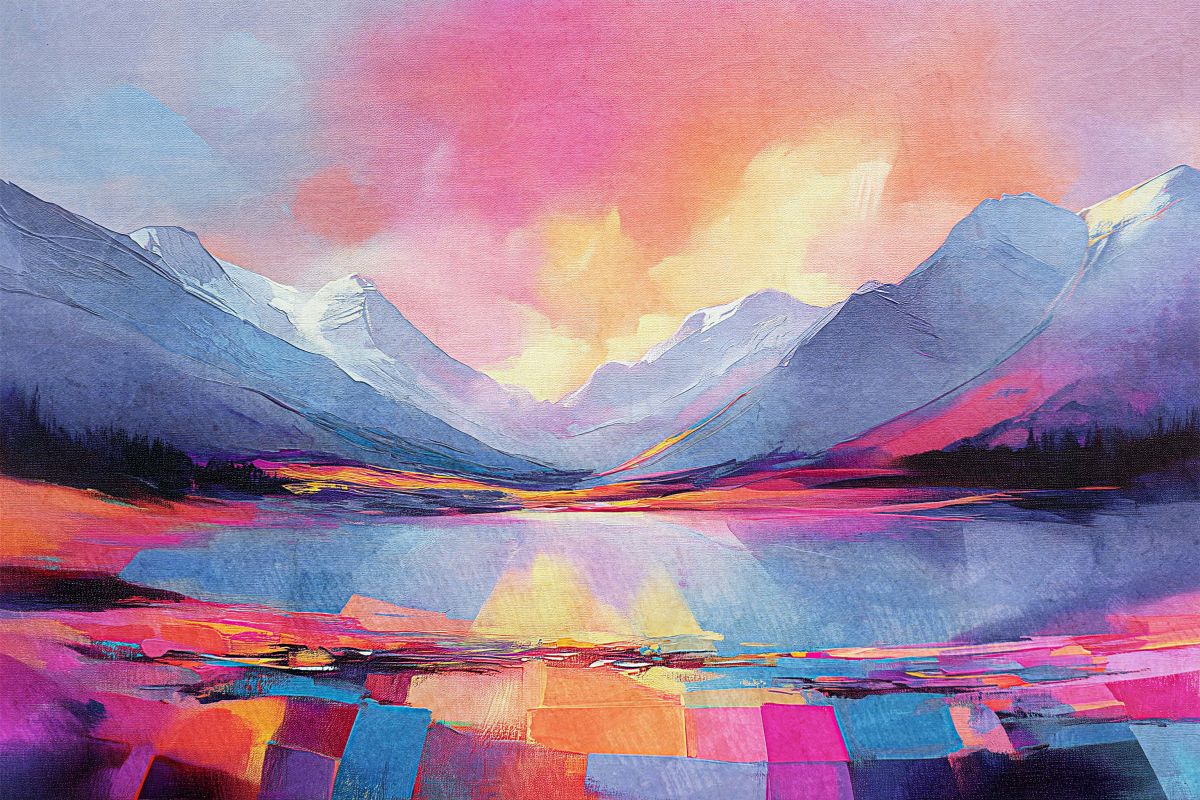 Mountain Lake At Sunset