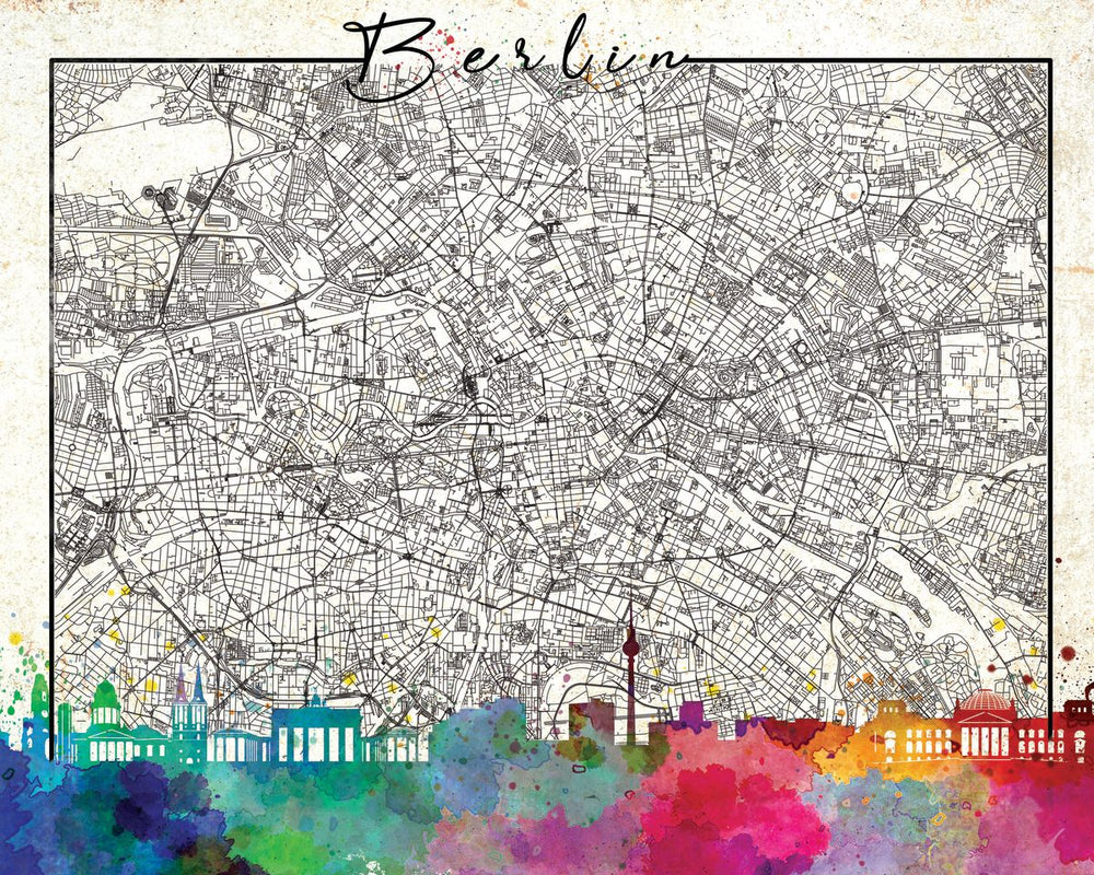Berlin Skyline City Map