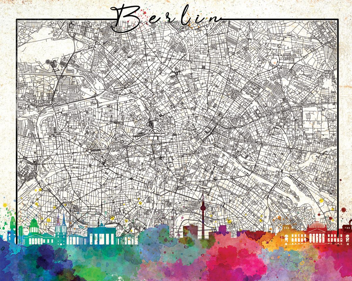 Berlin Skyline City Map