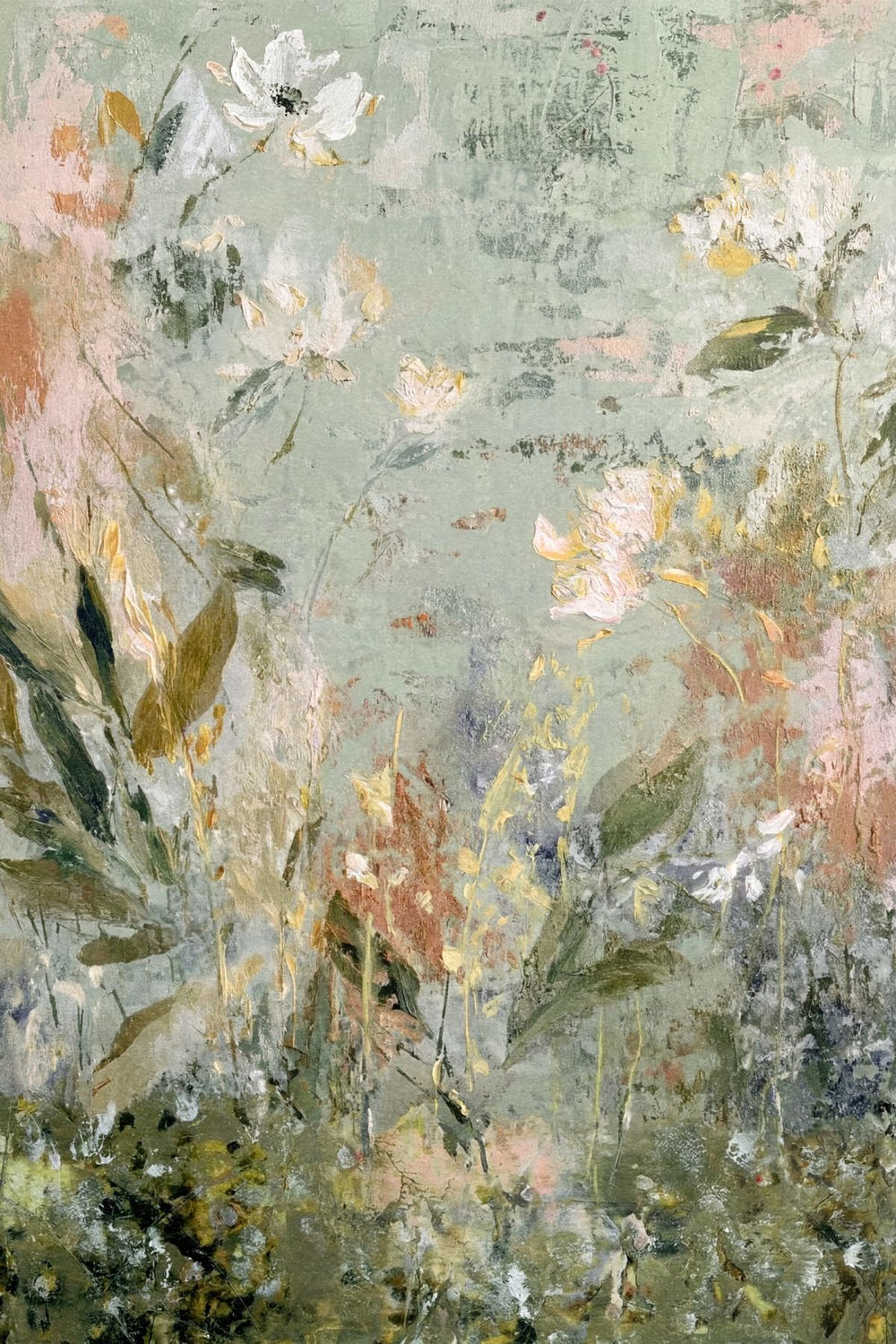 Soft Floral Garden in Sage and Blush